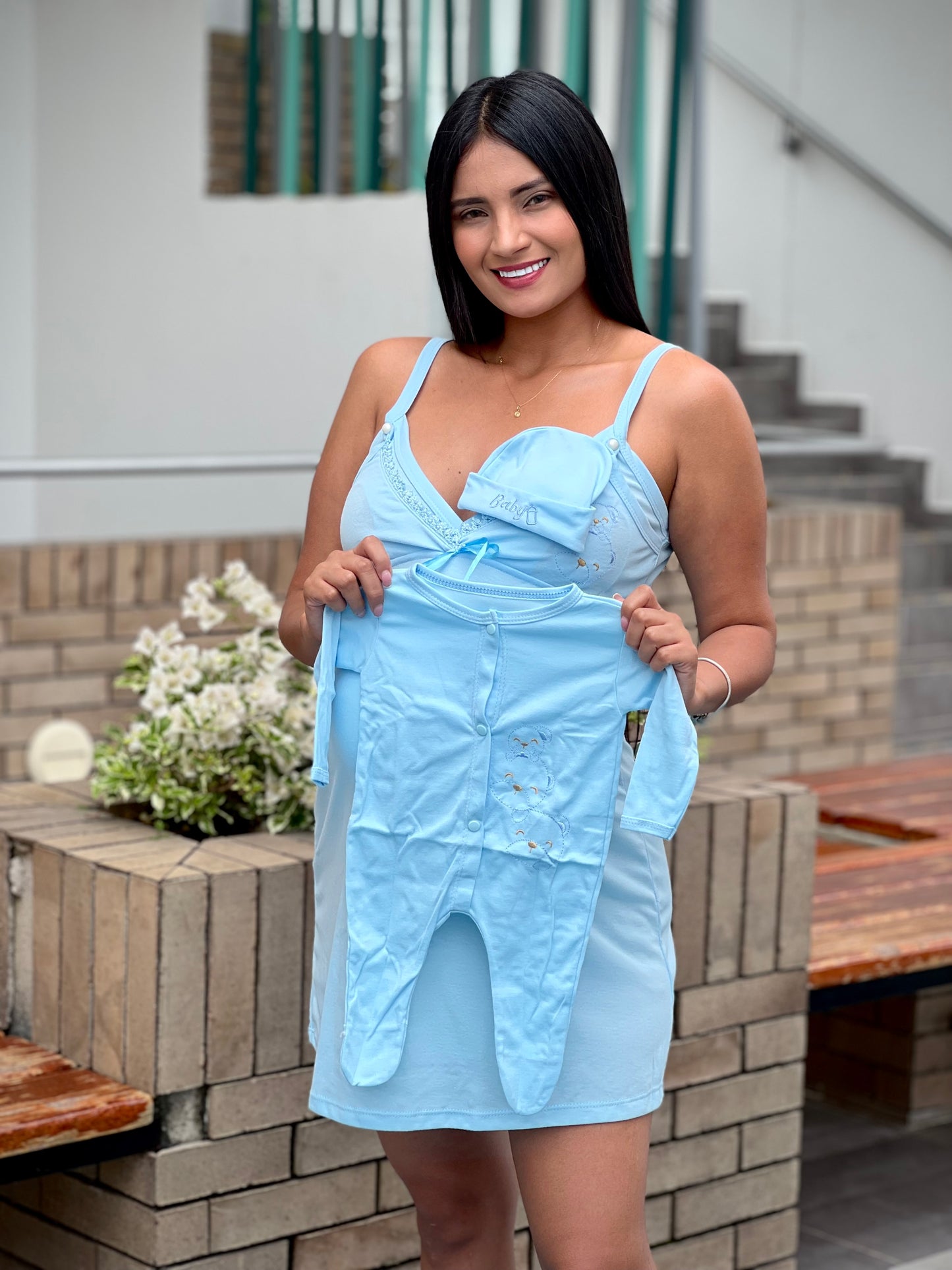 PIJAMA MATERNA DUO BATA - BoutiqueMundoMaterno