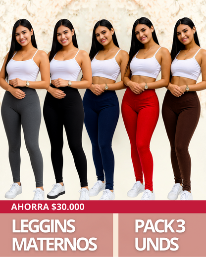 Pack 3 Leggins Maternos