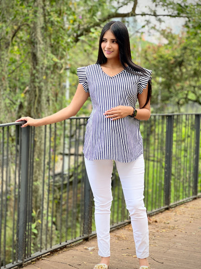 Blusa para embarazada 'Brida' Marinera - Boutique Mundo Materno